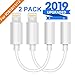 Lighting to 3.5mm Headphone Adapter Earbuds Earphones Adapter 2Pack, Compatible with iPhone X/XS/Max/XR 7/8/8Plus iOS 10/11/12 Plug and Play (White)