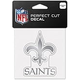 WinCraft NFL New Orleans Saints Silver Metallic Auto Decal 4"x4"