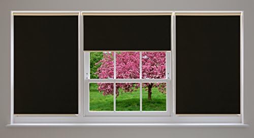 All Design's Blackout Room Darkening Polyester Roller Shade/Window Blinds with Looped Chain, 31"W x 72"H, Black