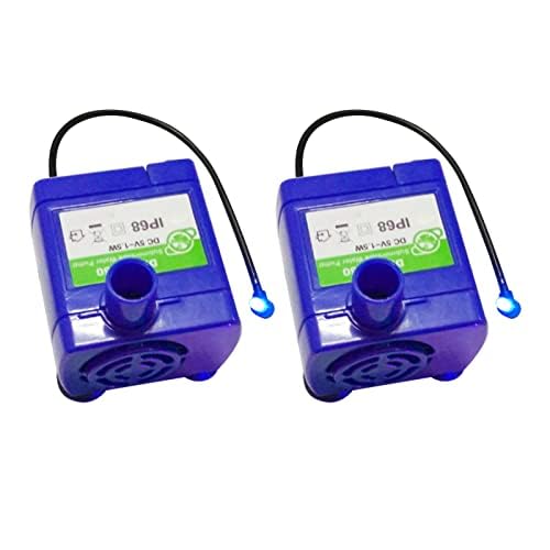 2 Pcs Cat Water Fountain Pump, Ultra Quiet Pet Cat Fountain Replacement Pump DR-DC160 Motor Long Lifespan Submersible Water Pump for Pet Drinking Fountain Cat Water Dispenser with USB Port