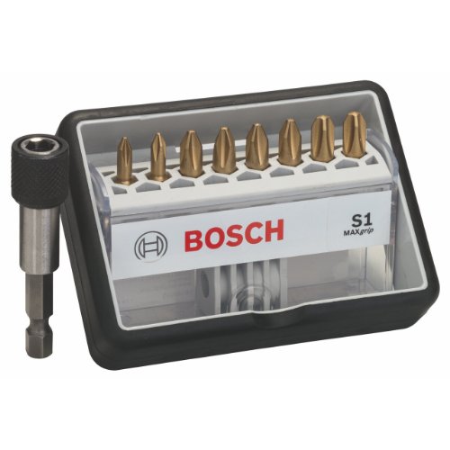 Click Here to See More Images 2607002574 BOSCH SET OF 8 PH 25MM MAXGRIP SCREWDRIVER BITS PLUS HOLDER