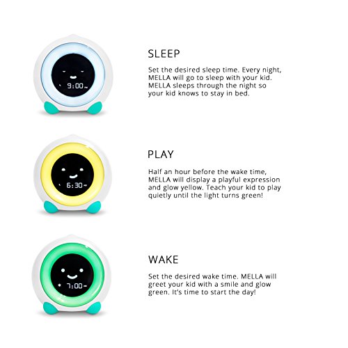 image for LittleHippo MELLA Ready to Rise Children's Sleep Trainer, Alarm Clock,