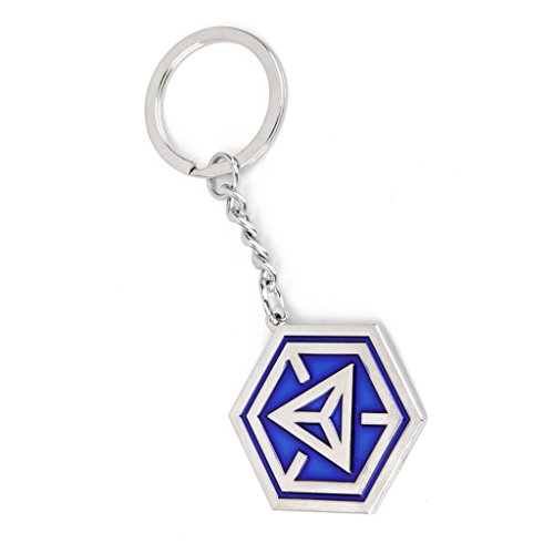 Ingress Blue NIA Hexagon Logo Keychain 40mm