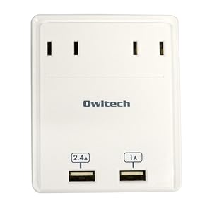 オウルテック USB急速充電対応 マルチACアダプタ USBポート2口(合計3.4A)+コンセント2口 1年保証 ホワイト OWL-ACU2A2WH