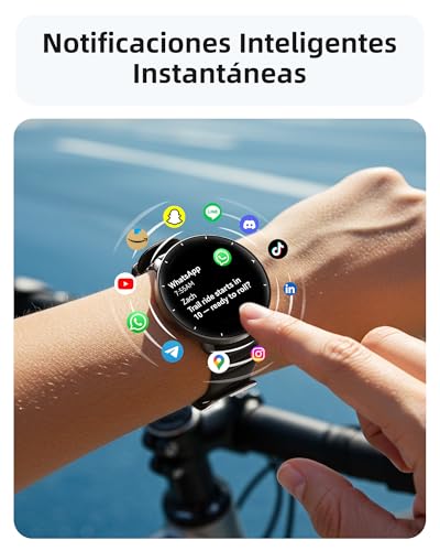 Parsonver Smart Watch for Men Women with Built-in GPS, 5 ATM Waterproof for Pool/Open Water, AMOLED Screen, 100+ Sports Built-in, Heart Rate and Sleep (Black, 42 mm)