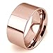 Fashion Month Men Women 10mm Wide Stainless Steel Ring Simple Style Rose Gold Big Band Polished Flat Top Comfort Fit Size 7