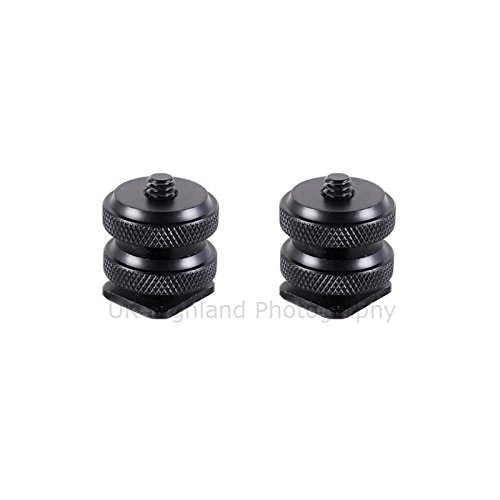 Kaavie KA-J2 Dual Nuts Cold Shoe Mount 1/4" Screw Adapter (Pack of 2)