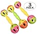 Bonka Bird Toys 2093 Pk 3 Birdie Barbell Foot Talon Toy Parrot Conure Parakeet Cockatiel Set Tropical Foraging Enrichment cagethumb 3