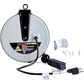 Aceland 25 FT Retractable Extension Cord Reel with 3 Electrical Outlets, 16AWG/3C SJTW Power Cord for Indoor &amp; Outdoor Use, UL Listed