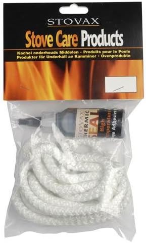 Stovax Stove Rope 4mm White 2 Metres & Glue Adhesive