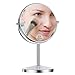 Oak Leaf Two-sided Vanity Mirror,Tabletop Swivel Makeup Mirror Boutique Mirror,1x/5x magnification,Chromed Finish Circular,6-inch