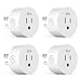 EFUN SH330W 4Piece Mini Smart Outlet, No Hub Required, Overload Protection, Fire Retardant Material, Space Saving, Compatible with Alexa and Google Assistant, White, 4 Piece