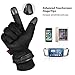 OZERO Heated Gloves Winter Waterproof Touchscreen Elastic Cuff Windproof Insulated for Driving/Motorcycle/Snow Ski/Hiking/Hunting Thermal Christmas Gifts for Men Dad (X-Large,Black)