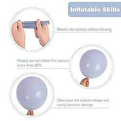 RUBFAC 129pcs Retro Blue Balloons Different Sizes