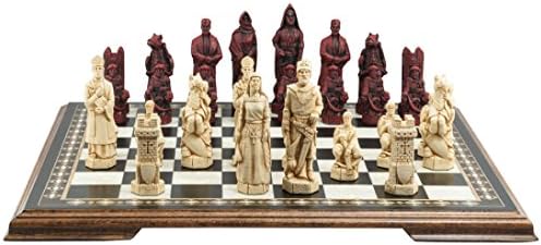 Studio Anne Carlton Crusades Themed Chess Set - 5.25 Inches - in Presentation Box - Handmade in UK - Ivory and Burgundy