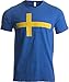 Swedish Flag | Vintage Style, Retro-Feel Sweden Flag & Kronor Unisex T-Shirt-Adult,L Heathered Royal primary