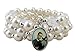 Patron of Mothers Saint St Gerard White Imitation Pearl Bead 7 1/2 Inch Adjustable Wrap Rosary Bracelet