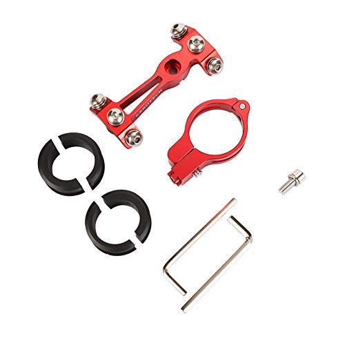 Kbrotech Bicycle Water Bottle Cage Holder Adapter Adjustable MTB Road Bike Handlebar Water Bottle Holder Seat Post Bottle Mount (Double red) - Thumbnail 5