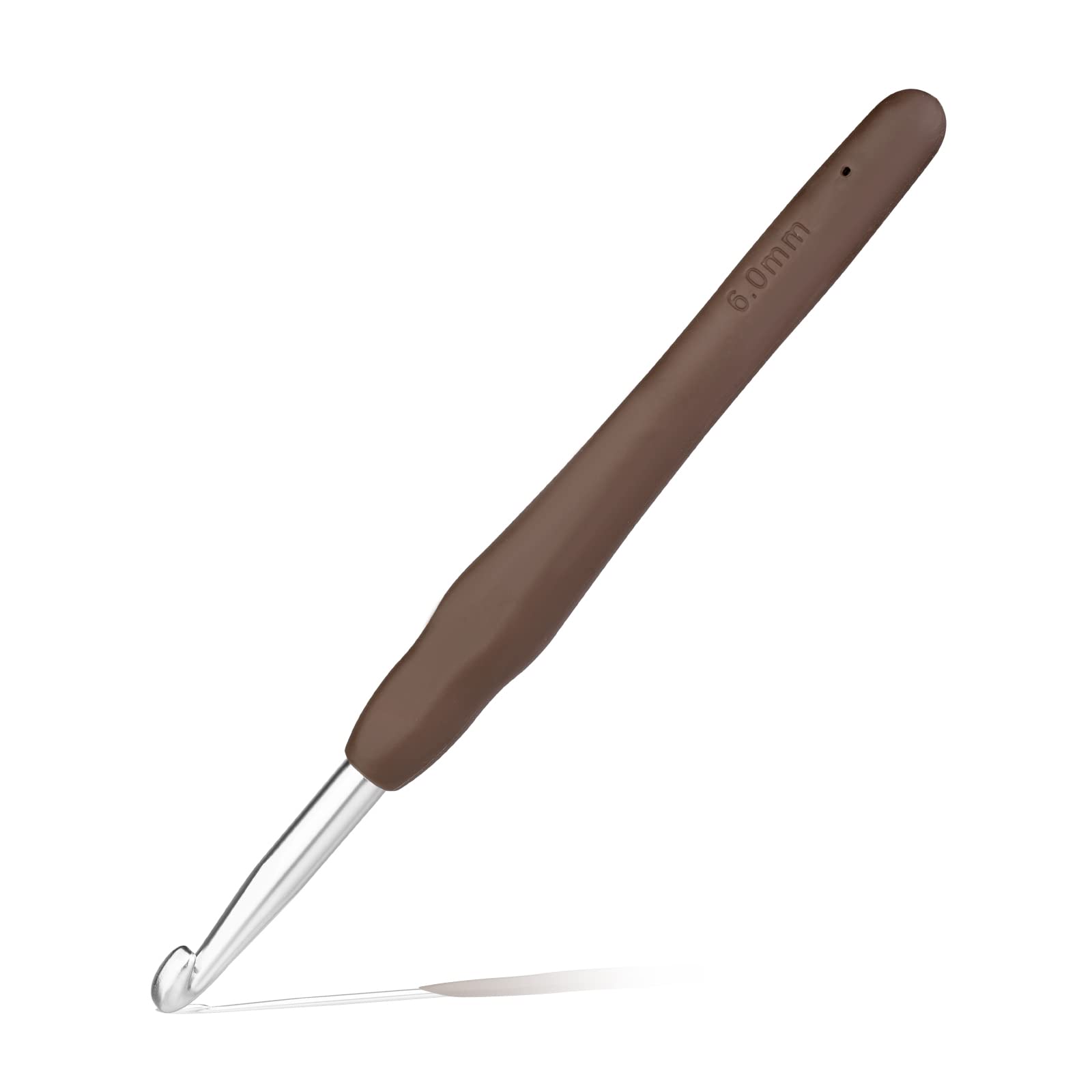 Photo 1 of 6 mm Crochet Hook, Ergonomic Handle for Arthritic Hands, Extra Long? Knitting Needles for Beginners and Crocheting Yarn (6 mm)