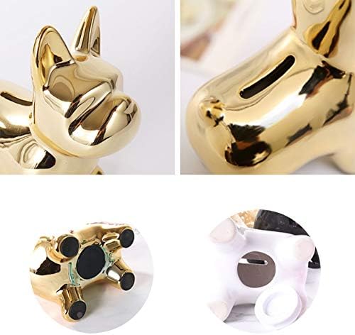 Whthteey Cartoon Dog Shape Money Banks Ceramic Non-Slip Piggy Bank Great Gift for Kids Child (Black)