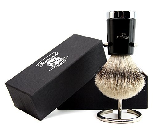 Men's Shaving Brush Quality Silver tip Hair Badger Shaving Brush + Free Shaving Brush Holder/Stand