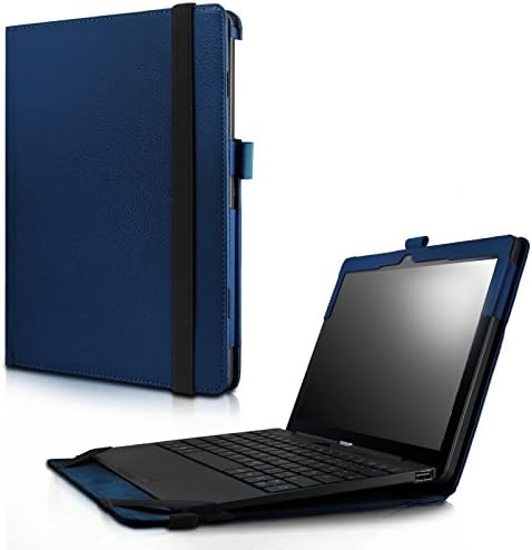 Infiland Nextbook Flexx 10.1" 2016 Case - Folio Premium PU Leather Stand Smart Case Cover For 2016 Nextbook Flexx 10 Convertible Laptop Tablet Only, Navy