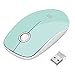 SROCKER V8 2.4GHz Wireless Ultra Thin Whisper Quiet Mouse Compact Soundless Mice without Laser Light DPI 1500 for PC and Mac(Green)