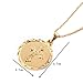 24K Gold Plated Catholic Round Medal Jesus Christ Crucifix Pendant Necklace Jewelry