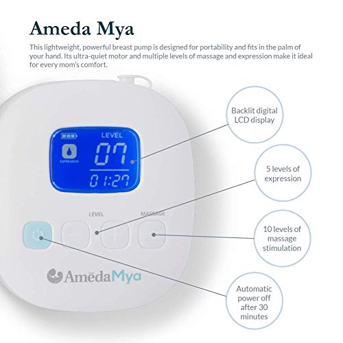 Ameda MYA Portable Hospital Breast Pump with Large Tote, Includes 24mm Flanges, Freezer-Safe Storage Bottles, and a Built-in Rechargeable Battery, White - Thumbnail 3