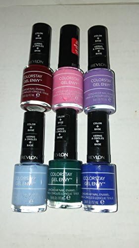 (PACK OF 6) RVLON COLORSTAY GEL ENVIL LONGWEAR NAIL ENAME COLORS: STROKE OF LOVE # 115,HIGH STAKES # 230,WINING STREAK # 420,LOVESTRUCK # 425,WILD CARD # 440,QUEEN OF HEARTS # 600 (PACK OF 6)