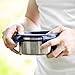 LunchBots Stainless Steel Salad Bowl with Click On Lid Lunch Containers Reusable Lunch Container with a 4 Cup Capacity - 32oz, Navy Blue Lid