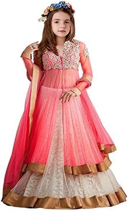 Anjani textile kids net semistitched lehenga choli