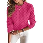 Women's Sweaters Solid Pullover Fall Winter Casual Loose Crewneck Long Sleeve Knit Jumper Tops
