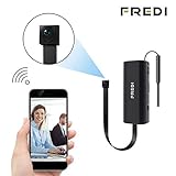 FREDI Spy Hidden Camera 720P Wireless WiFi IP Cameras Home/Office Security Mini Portable Covert Nanny Cam Works for iPhone iOS/Android mobilephone PC