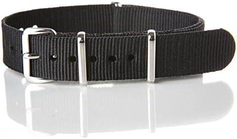 16mm [ Solid Black ] Nylon Nato Band Military Watch Strap G10