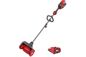 SKIL PWR CORE 40 Brushless 40V 12 in. Power Head Snow Shovel Kit, 20'ft Throwing Distance, Includes 4.0Ah Battery and Charger - PSS1200C-10, Red