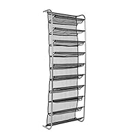 Wakects Over The Door Shoe Rack, 10 Tier Nets Shoes Organizer Hanging Shoe Shelf for Bedroom Living Room Bathroom, 22 x 8.3 x 59.4 Inch