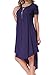 levaca Women's Scoop Neck Pockets High Low Pleated Loose Swing Casual Midi Dress