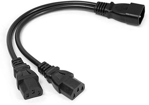 Mytlp Single C14 to Dual C13 Short Power Y Type Splitter Adapter Cable Cord, Black - Image 3