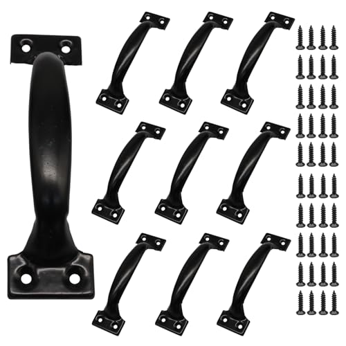 Zorveiio Black Metal Door Handles 5 Inch 10 Pack