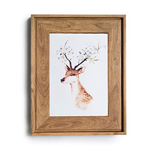 HUIXIANG Picture Frame 6x8 Vintage Portrait Photo Frames Retro Landscape & Horizontal Poster Frame Standing or Wall Mountable, Birthday Gift for Parents Woman Wedding Anniversary 8x6 Inch (Wood)