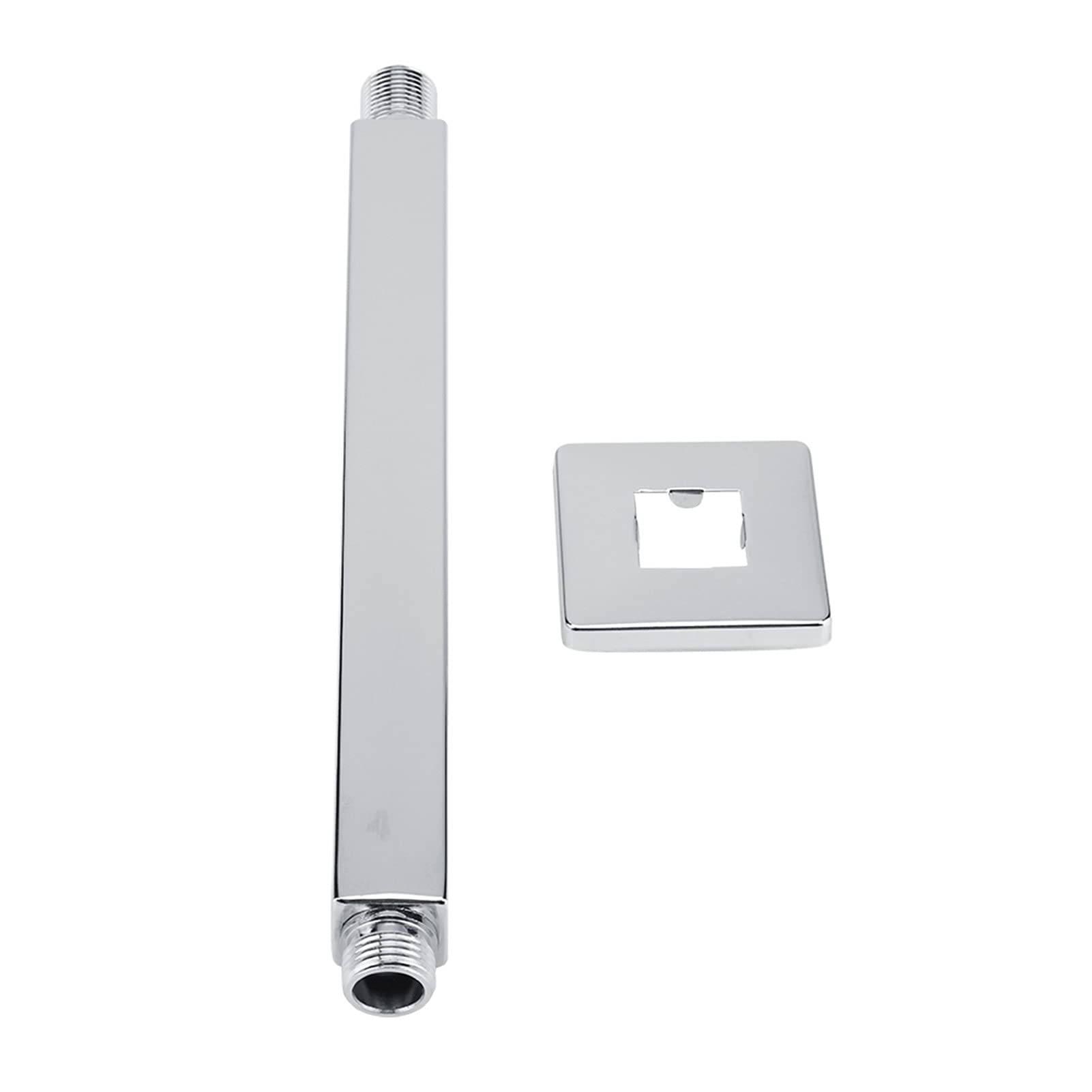 Shower Arm Wall Mounted Square Stainless Steel Straight Shower Extension Pipe for Bathroom Ceiling Shower Head Accessory 10 Inch