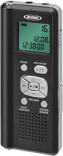 JENSEN DR-115 Digital Voice Recorder with Micro SD Card Slot