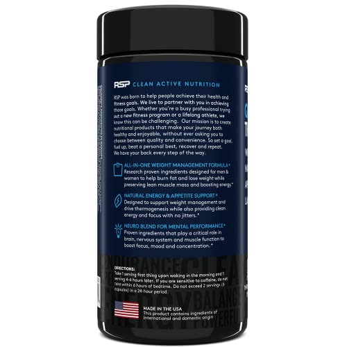 RSP Nutrition QuadraLean Thermogenic Fat Burner for Men & Women, Weight