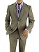 Bianco B Men's Linen Suit Modern Fit Two-Button Jacket Flat Front Pants Suit