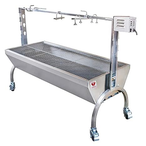 Beeketal 'BSG150' Profi Spanferkelgrill mit Grillmotor und höhenverstellbarem Drehspieß, mobiler Profi Spießgrill aus stabile
