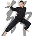 Chinese Traditional Style COTTON & LINEN Breathable Soft Tai Chi Martial Arts Yoga Running Pants, Elastic Waist, Black