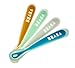 BEABA Baby's First Foods Spoon Set, Original Silicone Baby Spoons, Baby Essentials, Baby Spoons, Pack of 4 Baby Gift Set, BPA Lead & Phthalate Free, Rain