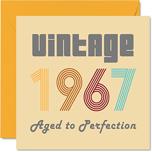59th Birthday Cards for Women and Men, Vintage 1967 Aged To Perfection