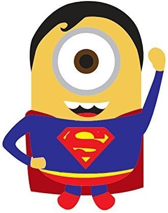 Superman Despicable Me Minion 3.5" X 5" - full color (Bumper Sticker for Windows, Cars, Trucks, Laptops)